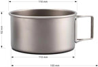 Camping Campfire Utensils, Outdoor Camping Portable Pure Titanium Bowl Set Pot Tableware Foldable Cooker Backpacking Gear