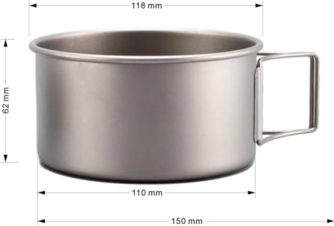 Camping Cookware Outdoor Camping Portable Pure Titanium Bowl Set Pot Tableware Foldable Camping Cooker Survival Gear