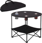 Camping Table Portable Folding Camping Side Table for Outdoor Picnic, Beach, Games, Camping, Sport & Patio Tables Folding with Carry Case for Travel & Storage, Black.