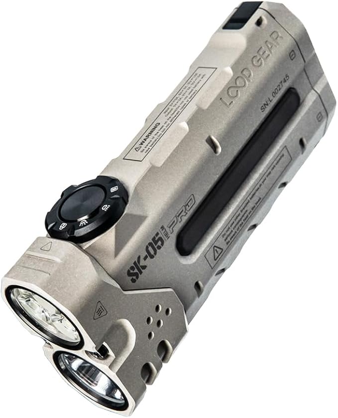 LOOP GEAR SK05 PRO Mao EDC Flashlight 4360 Lumens, 8000mAh Rechargeable LED Flashlight & Power Bank, 3-in-1 Lighting Modes (Flood/Spot/Side Light) for Camping, Hiking, Emergency,Outdoor