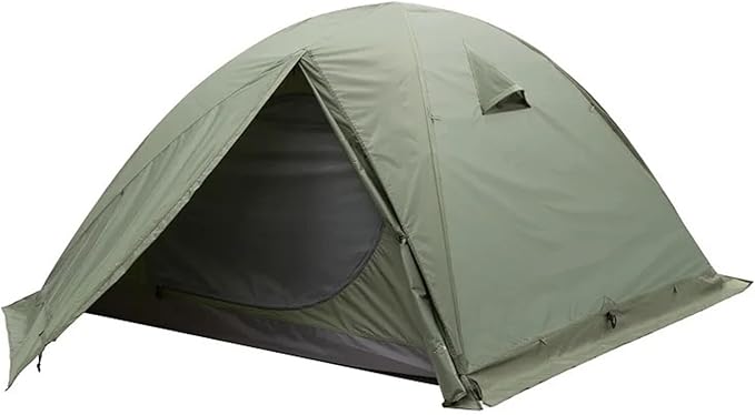 2-3 Person 4-Season Backpacking Tent – Double-Layer Waterproof with Winter Skirt for Camping Hiking Survival