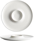 Camping Plates 9.5-inch Brushed White Thick Soup Creative Noodles Hotel Service Breakfast Tableware Dish Volcano Plate Restaurant Dessert Decorative Plate(9.5 in)