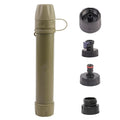 1 Pack Survival Water Filter Straw for Hiking & Camping, 2025 Personal Portable Water Purifier, 3000L Long Life, Includes Bottle & Hydration Bladder Adapters (1, Dune Brown, 3x3x19.3cm)