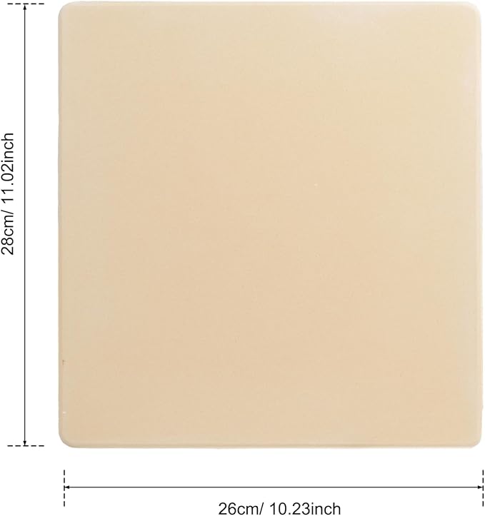10 Inch Small Pizza Stone with Parchment Paper(50 pcs) for Camp Oven 10”x11”x0.5”, Garpernics Rectangular Cordierite Baking & Grilling Stone for Grills and Air Fryers Fit for Coleman Camp Oven