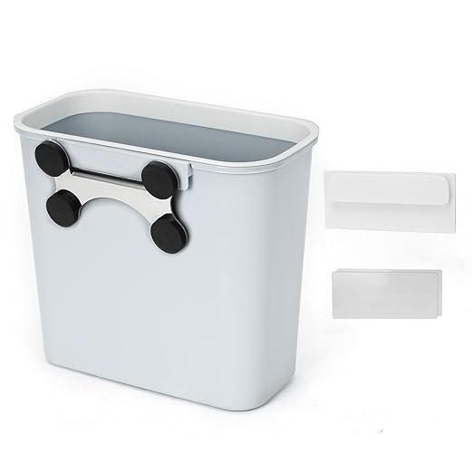 Skyflame Magnetic Hanging Trash Can, 2.1 Gallon Plastic Garbage Container, Multi-Function Grill Hanging BBQ Utensils Organizer Holder, Use for Kitchen/Bedroom/Bathroom/Camping/Grills