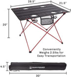 Camp Table - Outdoor Folding Table with 4 Cupholders and Carrying Bag for Camping, Beach, Picnic, Sporting Events, and More by Wakeman Outdoors | Outdoor, 4 Cupholders, Carrying Bag, Camping, Beach, Picnic