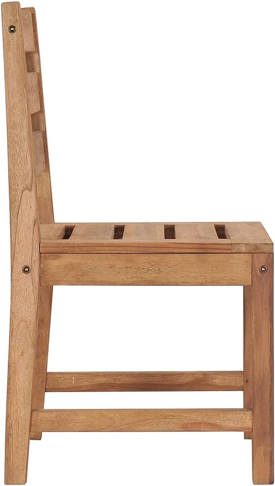 Garden Chair Set of 2 Natural Teak Solid Teak Wood Regular Outdoor Seating Camping Chair Backyard Furniture for Patio Garden