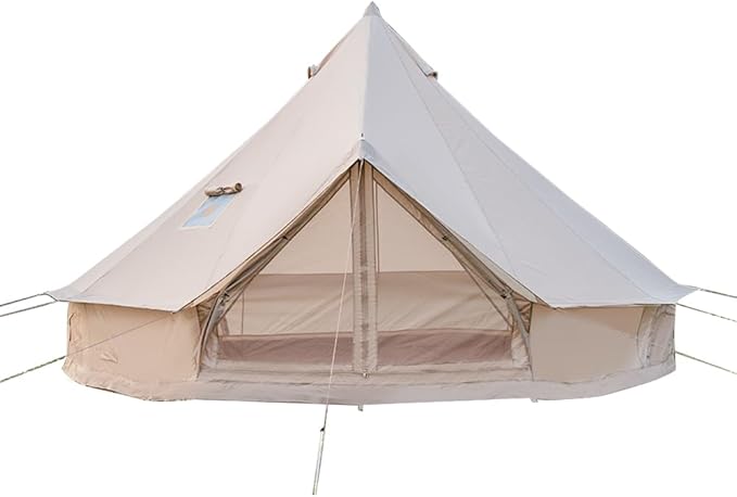 Oxford Bell Tent for Family Camping - Spacious 13.1ft /16.4ft Yurt with Stove Jack, Large Glamping Tents for 4-8 People, 4 Season Oxford Hot Tent Shelter