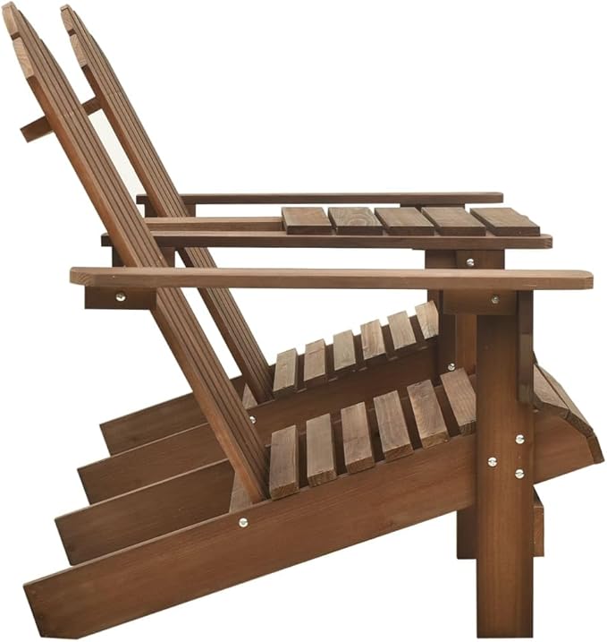 Patio Adirondack Chairs with Tea Table,Garden Chair,Leisure Chair,Bistro Chair,Leisure Chair,Camping Chair,Outdoor Chairs,Conversation Chair,for Patio,Balcony,Party, Solid Wood Fir Brown
