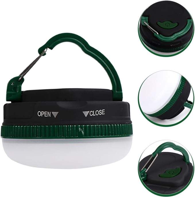 Outdoor Camping Tent Light Portable LED Lantern Battery Operated Green Emergency Hanging Lamp for Hiking and Backpacking