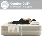 Simpli Comfy 18" Raised Twin Inflatable Air Mattress with Built-in AC Pump, Fast Self-Inflating Blow Up Air Bed with Waterproof Top for Home, Travel, Camping 75” x 40” x 18"
