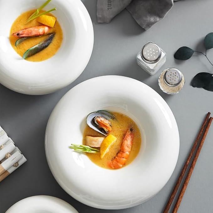 Camping Plates Ceramic Tableware Salad Dessert Bowl Snack Plate Household Table Decoration Cake Plate Kitchen Utensils Porcelain Decorative Plate(8 inch)
