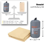 Browint Silk Sleeping Bag Liner, Silk Sleep Sack, Extra Wide 87"x43", Lightweight Travel Sheet for Hotels, More Colors for Option, Reinforced Gussets
