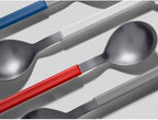mono Ring Flatware Sets in Black, White, Blue and Grey (Blue, 4pc Set)