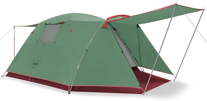 KAZOO 2／4 Person Camping Tent Outdoor Waterproof Family Large Tents 2/4 People Easy Setup Tent with Porch Double Layer | Outdoor, Waterproof, Family, Large, Tents, Easy Setup