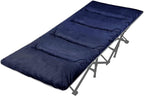 LITA XL Cot Pads for Camping, Soft Comfortable Cotton Thick Sleeping Cot Mattress Pad 72"x26", Grey and Navy Blue (Only Pad)