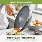 GreenPan Valencia Pro Ceramic Nonstick 11” Frying Pan Skillet, Hard Anodized PFAS-Free Cookware, Induction Ready, Compatible on All Cooktops, Eggs & Omelets, Dishwasher Safe, Oven Safe to 600F, Gray
