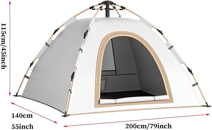 1/2/3 Person Camping Tent, Easy Setup Waterproof Family Dome Tent for Camping, Portable Beach Canopy Tent, Backpacking Tent for Outdoor Camping, Hiking (Color : /Beige, Size : 1 Person)