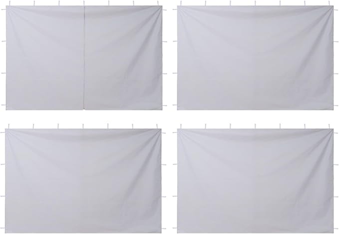 VEVOR Canopy Sidewalls, Fit for 10 x 10 ft Pop Up Canopy Tent, Tent Side Walls w/Waterproof Sunlight Protection Layer for Outdoor Event Tents, Vendor Booth, Camping (3 Sidewalls + 1 Door Curain Only)