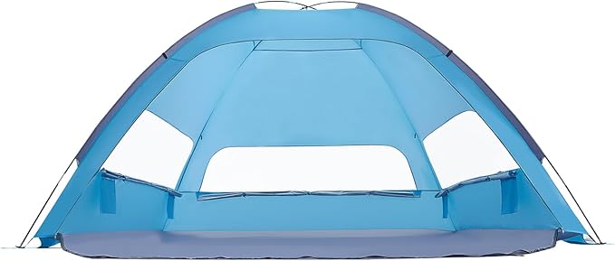 VEVOR Beach Tent Sun Shelter for 8 Person, UPF 50+ Protection, Portable Sun Shade Beach with Carrying Bag & Sand Pockets, Lightweight and Easy Setup Beach Umbrella for Camping Fishing Outdoor Picnic