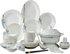 Retro Household Bone Porcelain Tableware Dishes Dishes and Chopsticks Set