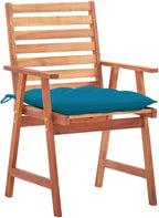 Patio Dining Chairs 2 pcs,Lawn Chair,Camping Chair,Garden Chair,Featuring Slatted Design,Waterproof Cushion,Each Cushion Features 2 Sets of Ropes, with Cushions Solid Acacia Wood