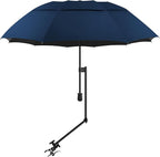UPF 50+ Beach Umbrella with Adjustable Universal Clamp