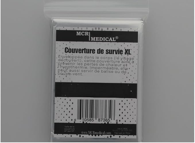 MCR Medical Supply SB2-200 Silver Mylar Emergency Blanket, 84" x 52" (Pack of 200)
