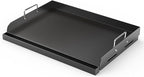 Griddle for Gas Grill, 17" x13” Universal Griddle Flat Top Plate with Removable Handles for Charcoal/Gas Stove, Nonstick Coating Cooking Griddle Plate Insert for Camping, Tailgating, Parties