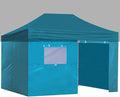 Eurmax USA Full Zippered Walls for 10 x 15 Easy Pop Up Canopy Tent,Enclosure Sidewall Kit with Roller Up Mesh Window and Door 4 Walls ONLY,NOT Including Frame and Top（Turquoise）