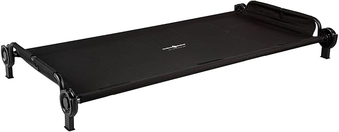 Disc-O-Bed Trundle Cot for XL or 2XL Bunk System with Zippered Carry Bag for Easy Portability, 300 Lbs. Weight Capacity, Black