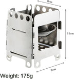 Outdoor Portable Camping Hiking Stainless Steel Card Wood Stove Wild Backpack Chain