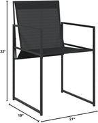 Patio Chairs 4 pcs Black Steel and Textilene Chairs for Outside Camping Chair Vanity Chair Patio Chairs for Dining Patio Bedroom Outdoor