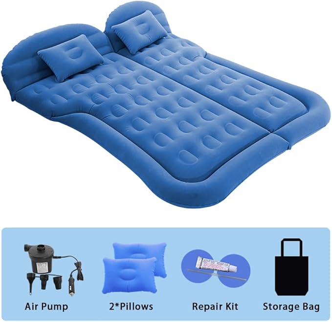 Car Inflatable Air Mattress for Chevrolet Blazer EV 2023 2024 Portable Boot Air Mattress Cushion Outdoor Travel Camping Sleeping Gear Accessories,Black