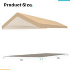 Carport Replacement Canopy Cover for Car Tent Top Garage Shelter Cover Tarp with Ball Bungees (Only Top Cover, Frame Not Include) (Beige 10’ x 20‘)