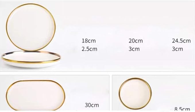 Dinner Plate European-Style Phnom Penh Dishes Set Household 6-Person Tableware and Chopsticks Combination Tableware/Gold (Gold)
