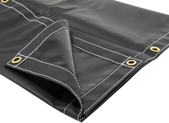 Mytee Products (2 Pack) 6' x 8' Heavy Duty Black 18oz Vinyl Utility Tarp Waterproof, Multipurpose, Cars, Boats, Campers, Pool Cover, Tent