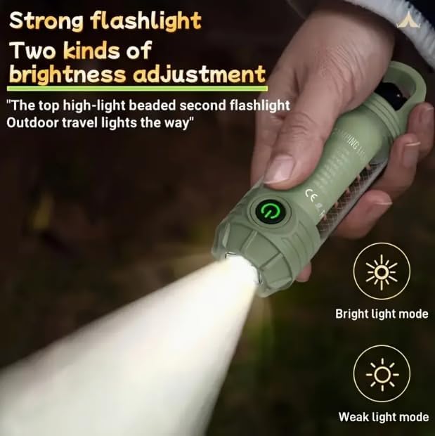 HomeBeyond Portable Camping Lantern Rechargeable,LED Flashlight Spotlight with 6 Modes, Red Light Emergency Outdoor Tent Light for Hiking, Night Walking, Hurricane