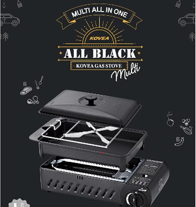 WithMolly Kovea 3 Way All in One Multi Gas Stove with storage bag M size all black