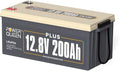 Power Queen 12V 200Ah PLUS LiFePO4 Battery, Lithium Battery with 200A BMS, 2560W Load Power, 15000 Deep Cycles for RV Motorhome, Trailer Van Camper, Solar, Off-Grid