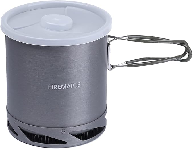Fire-Maple Hard Anodised Aluminium Camping Pot with Folding Handle for Hiking Picnic with Heat Exchanger Cookware Camping Pans