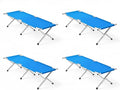 Portable Folding Camping Cot, Heavy Duty Sleeping Bed with Carrying Bag, 610D Oxford Cloth & Lightweight Aluminum Frame, 275lbs Load, Outdoor Cot for Adults, Travel, Hiking, Office (Blue, 4 Pack)