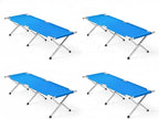 Portable Folding Camping Cot, Heavy Duty Sleeping Bed with Carrying Bag, 610D Oxford Cloth & Lightweight Aluminum Frame, 275lbs Load, Outdoor Cot for Adults, Travel, Hiking, Office (Blue, 4 Pack)
