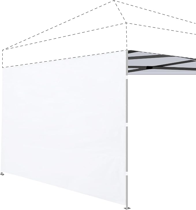 Joramoy Instant Canopy Sunwall 10×10 for Pop Up Canopy, Waterproof, UV Protection Canopy Sidewall, 1 Pack Straight Leg Canopy Side Panels Only（10×10, White)
