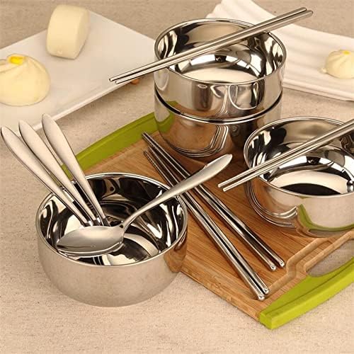 JSEIAJB Picnic Tourist Tableware Set Camping Stainless Steel Cutlery Bowl Chopsticks Spoon Suit Bag Outdoor Travel Hiking Accessories