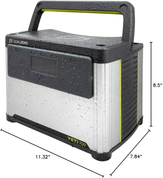 Goal Zero Yeti Portable Power Station, Yeti 700 + Boulder 100, 677 Watt Hour LiFePO4 Battery, Water resistant & Dustproof Solar Generator For Outdoors, Camping, Tailgating, & Home