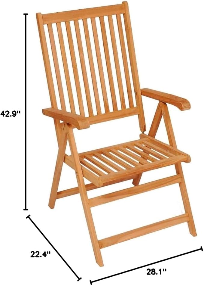 Patio Chairs 6 pcs,Outdoor Folding Chair,Lounge Chair,Portable Camping Chair,Tanning Chairs for Outside,Garden Chair,for Outdoor Patio, Campsite, or Yard, with Cream Cushions Solid Teak Wood