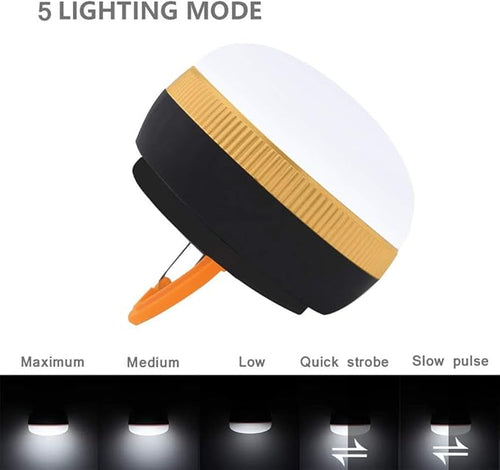 2 Pack LED Camping Lantern ,Portable Tent Light with Retractable Hook and 5 Light Modes,Best for Adults and Kids