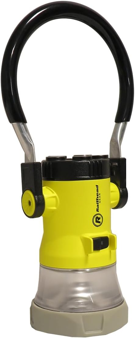 Railhead Railroad Trainman Lantern , Outdoor LED Battery Operated Light for Signaling and Hanging Lamp on Arm , Water-Resistant with Magnets RH-TL2020