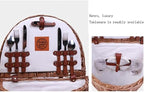 Outdoor Camping Picnic Basket Multifunctional Pull Rod Rattan Roller Basket with Tableware for Convenient Picnics